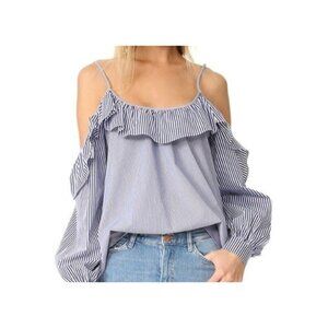 Parker Maureen Striped Off Shoulder Top - Women | Color: Blue/White | Size: XS